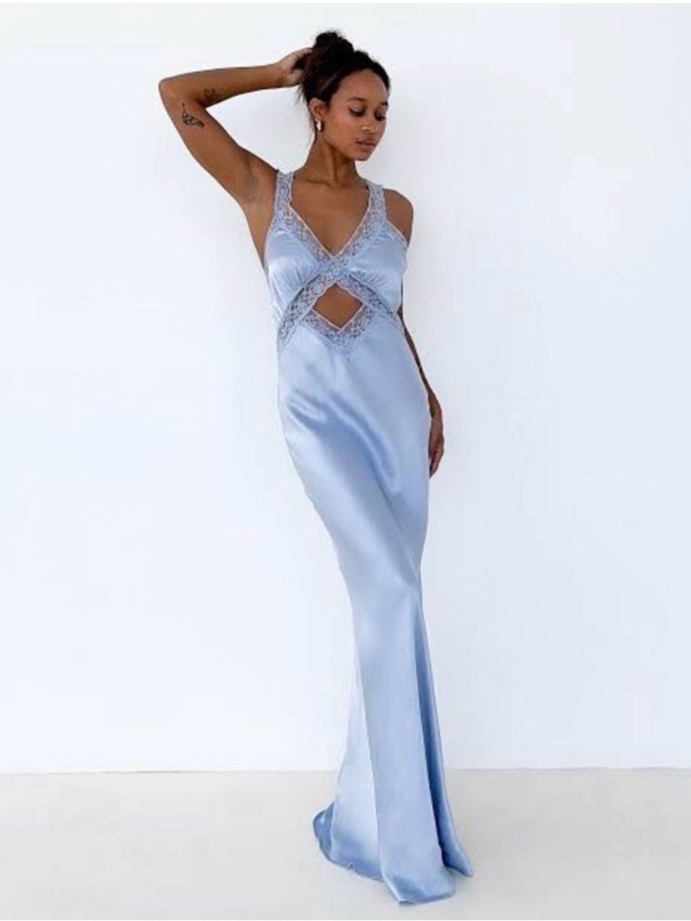 Rumored Pale Blue Crossroads Maxi Dress